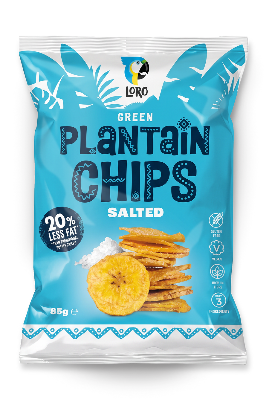 Loro Salted plantain chips, 12 × 85g bags