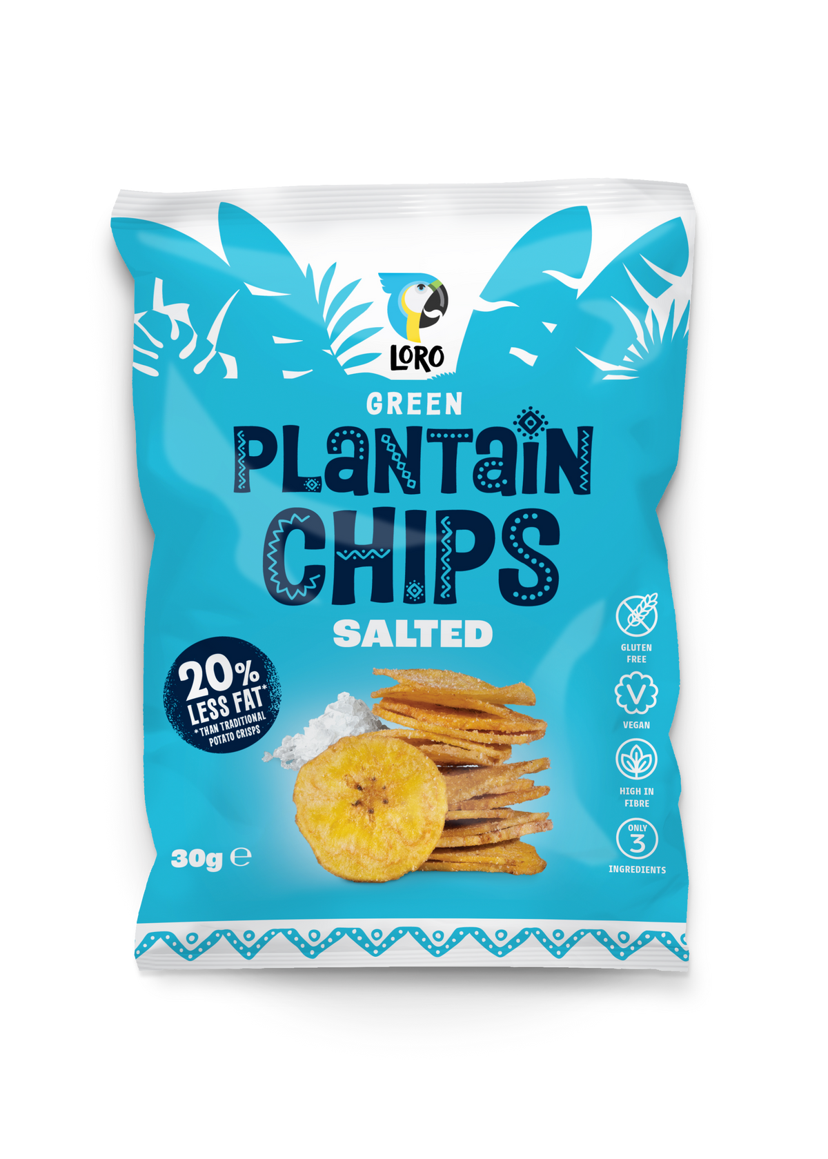 Loro Salted Green Plantain Chips 30g bag